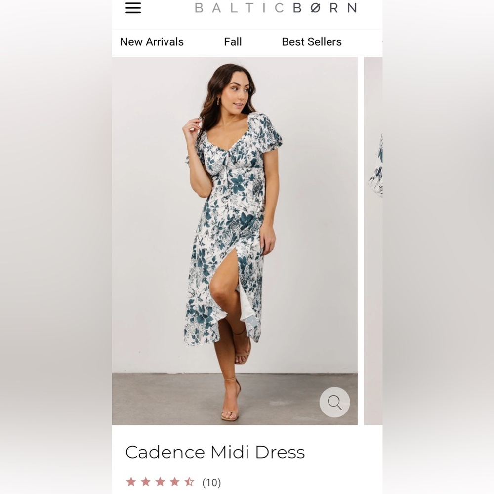 Baltic Born Cadence Midi dress, Jade Floral, medium, only worn once